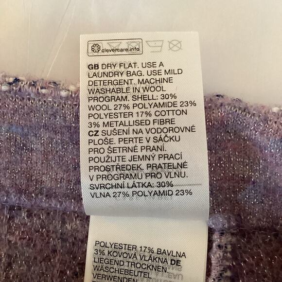 Paris Atelier & Other Stories Tweed Wool Lavender Mini Skirt Medium Sparkle Twee - Picture 4 of 9